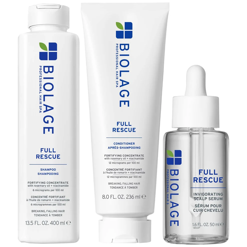 Biolage Full Rescue Shampoo 400ml, Conditioner 236ml and Oil-Balancing Serum 50ml Bundle Image 1