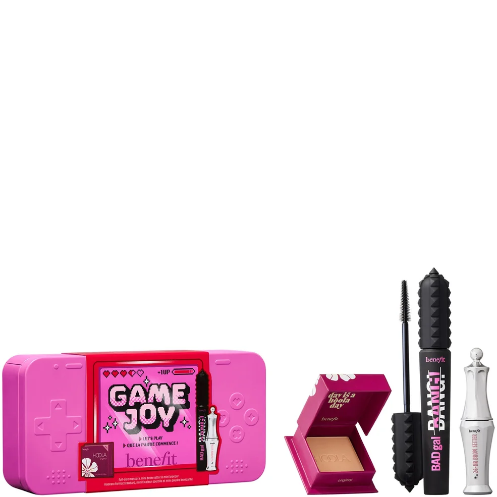benefit GameJoy Mascara, Brow and Bronzer 3-piece Makeup Gift Set, with Limited Edition Keepsake Tin (Worth £58.50) Image 1