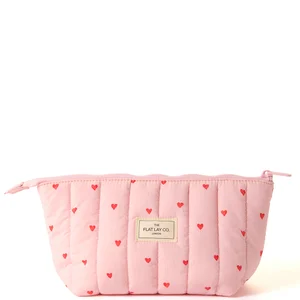 The Flat Lay Co. Marshmallow Essential Makeup Pouch - Sweet Pink Hearts - undefined undefined