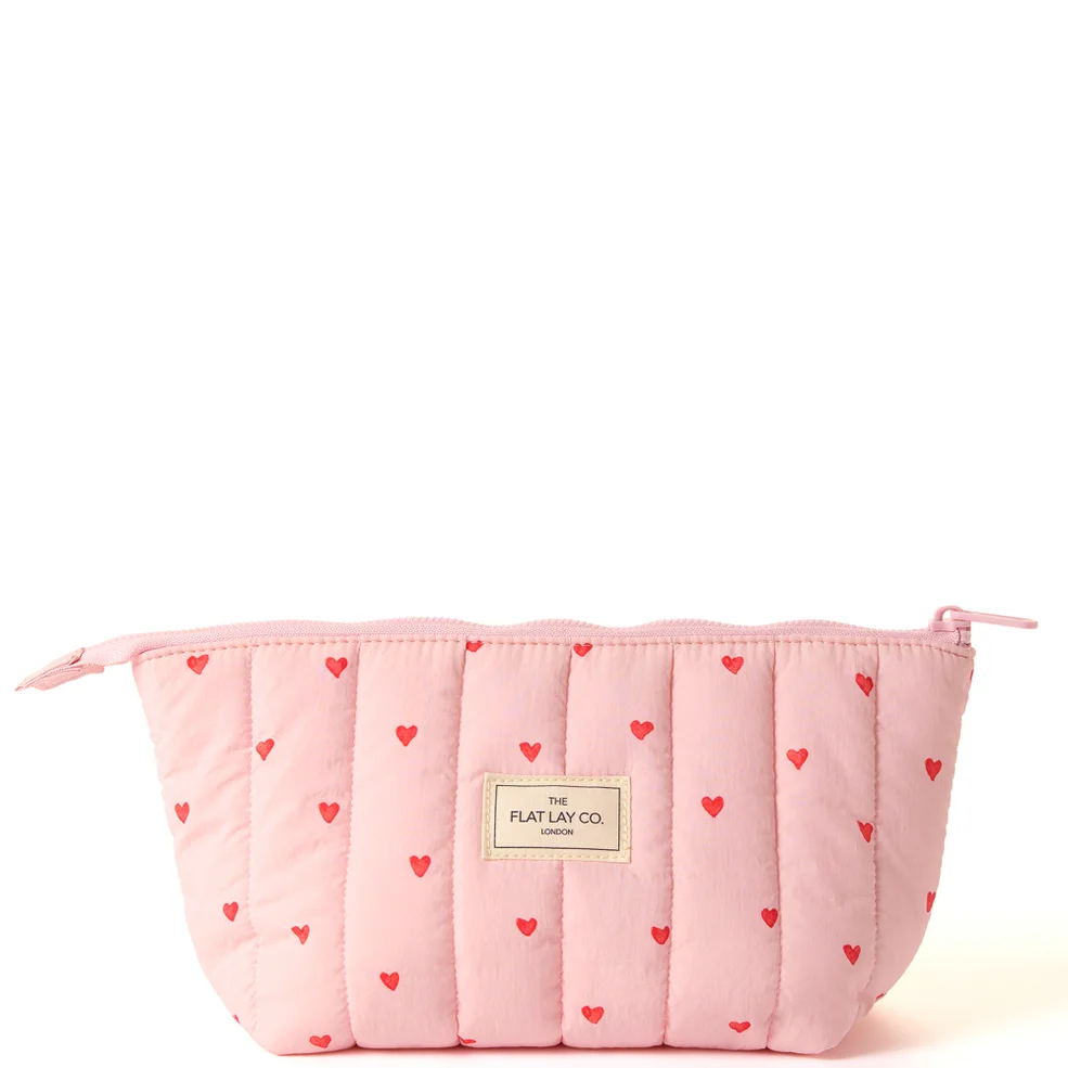 The Flat Lay Co. Marshmallow Essential Makeup Pouch - Sweet Pink Hearts Image 1