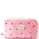 The Flat Lay Co. Flat Lay Makeup Box Bag - Ditsy Cherries Pink Embroidered Velvet