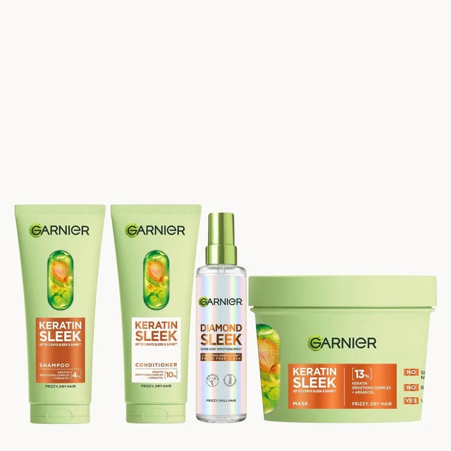 Garnier Keratin Sleek 4-Step Shine Bundle