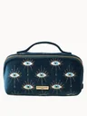 Elizabeth Scarlett Mystical Eye Velvet Open Flat Makeup Bag - Ink Blue