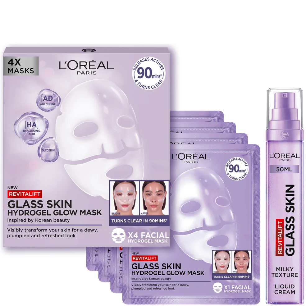 L’Oréal Paris Glass Skin liquid cream and four-mask bundle