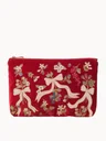 Elizabeth Scarlett Berries & Bows Velvet Everyday Pouch - Rouge
