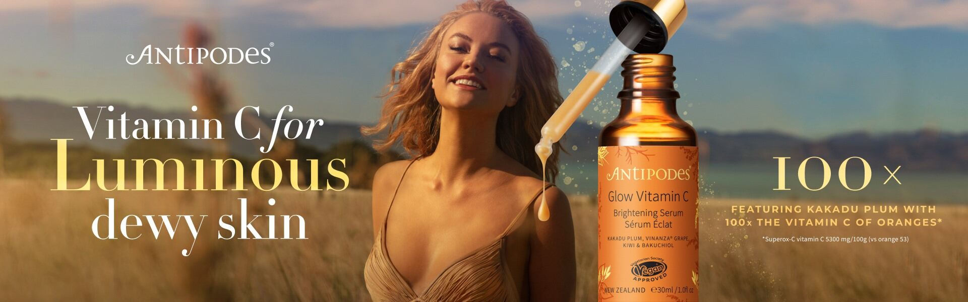 Antipodes Top Banner Vitamin C for luminous dewy skin