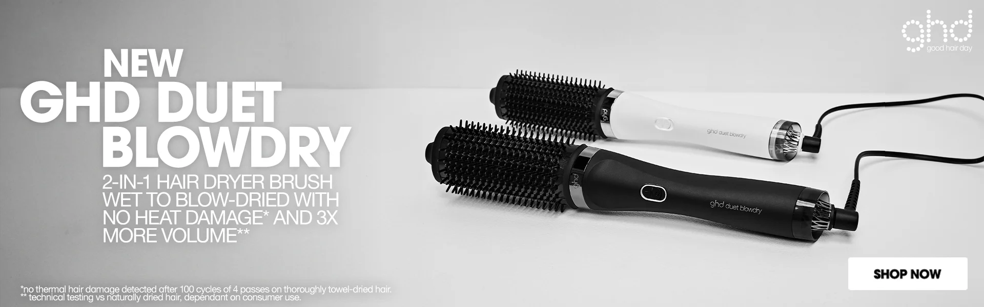 NEW GHD DUET BLOWDRY 2-IN-1 HAIR DRYER BRUSH